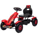 Aosom Red Pedal Go Kart for Kids with Adjustable Seat and Handbrake, Ages 5-12