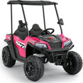 24V Electric Ride-On Car for Older Kids, 2-Seater with Sunshade, Dump Bed & Shovel, 4-in-1