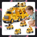 5-in-1 Light and Sound Construction Truck Playset for Kids
