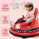 Toddler Bumper Car with Parent Remote Control, 12V Battery Powered, Red