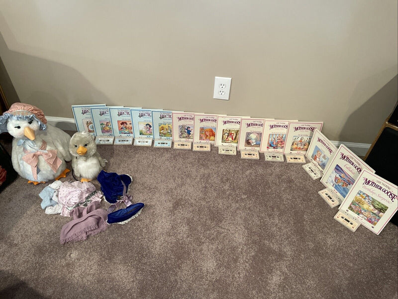 Worlds of Wonder Talking Mother Goose and Hector Set with 14 Cassettes, Books, and Clothing