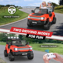 24V Kids Electric Ride-On Car with Switchable 4WD/2WD, LED Lights, and Rear Storage