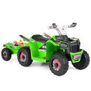 Children's 6V Battery-Operated Electric ATV with Detachable Trailer