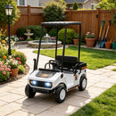 24V Dual-Seat Kids Golf Cart with Soft Start and Rear Suspension in White