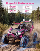 Pink 800W 24V Electric Ride-On Car with Remote Control for Kids