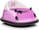 12V Remote Control Bumper Car for Kids with 360 Spin, LED Lights, MP3, and USB - Pink