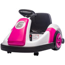 Qaba Pink Electric Bumper Car for Kids with Large Wheels