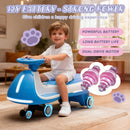 12V Electric Wiggle Car for Kids with Bluetooth Music - Blue