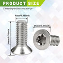 Set of 8 Stainless Steel Brake Disc Rotor Screws and Bolts for Automotive Use