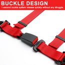 4-Point Safety Harness Set - 2 Inch for Go Karts, UTVs, ATVs, Racing Red