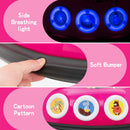 12V Pink Remote-Controlled Bumper Car for Kids with Flashing LED Lights and Music