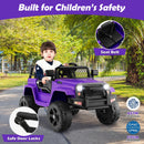 12V Electric Purple Ride-On Truck for Kids with Remote, Music, and Lights