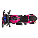 Pink Electric Ride-On Motorcycle for Girls with Training Wheels - Suitable for Ages 3 and Up