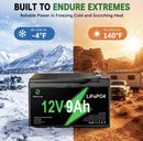 12V 9Ah Lithium Power Source for Ride-On Toys, Fish Finders, and Security Systems
