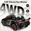 Lamborghini Veneno 12V 4WD Black Two-Seater Ride-On Car for Kids