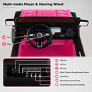 24V Dual-Seater Children's Electric Truck with Secure Doors, Remote Operation, Sound Horn & Music - Pink