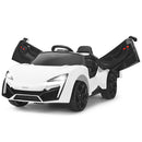 12V Electric Ride-On Car for Kids with Remote Control, Lights, MP3, and Opening Doors - White