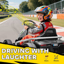 White 24V Electric Drift Go Kart for Children Aged 8 to 12 with Dual Speed Options