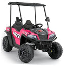 Vibrant Pink 24V Two-Seater Ride-On Vehicle for Kids - Includes Sunshade and Dump Bed