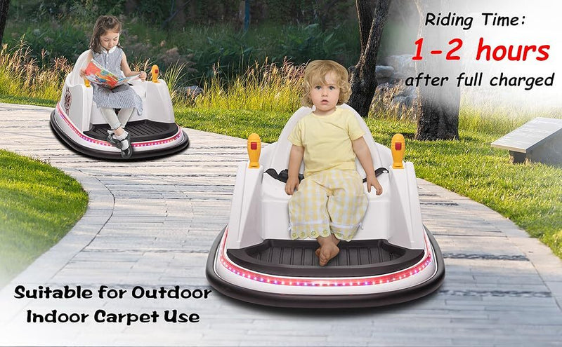 12V Kids Ride-On Bumper Car with Remote Control, 360° Spin, and Flashing Lights for Toddlers