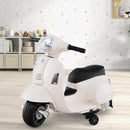 Costzon Vespa-Inspired Ride-on Scooter for Toddlers with Training Wheels, White