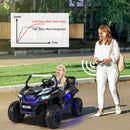12V Electric Ride-On Truck with Triple Safety Belts and Secure Locking Doors for Kids up to 130 LBS - Black