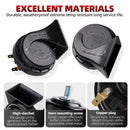 130dB Dual Tone Waterproof Snail Horn Kit for Cars and Trucks - 2 Pack