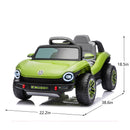 12V Official Volkswagen Beetle Electric Ride-On Car for Kids - Green, Speeds 1.5-2.5MPH