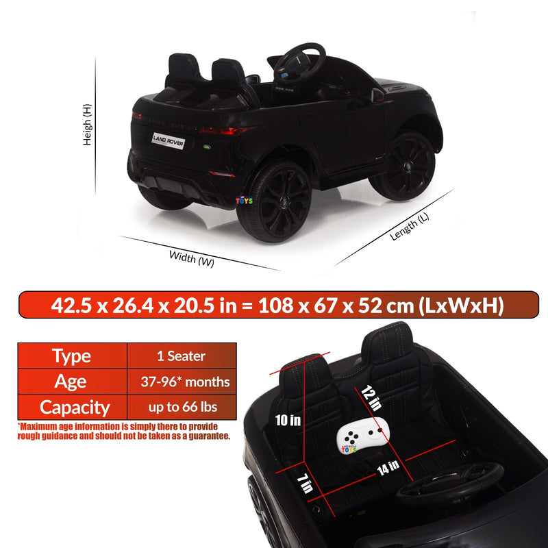 12V Licensed Land Rover Kids Ride-On Car with MP4 and Remote Control in Multiple Colors