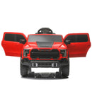 Red 12V Ride-On Car for Kids with Remote Control and 4-Wheel Shock Absorption, Ideal for Ages 3-6