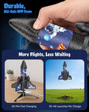 200FT Auto-Launch Rocket Toy with LED Parachute for Outdoor Fun