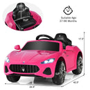 12V Licensed Maserati GranCabrio Ride-On Car for Kids with Remote Control and Lights in Pink