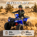 24V Electric Quad ATV for Kids with 6MPH Speed, Twist-grip Throttle, and Foot Brake