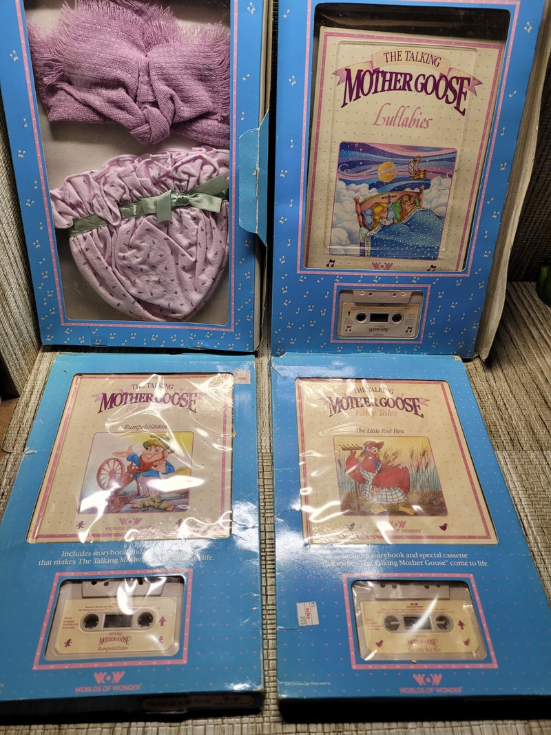 Worlds of Wonder Bonnet and Bow Set with Mother Goose 3-Book and Cassette Collection