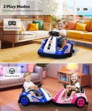 Electric Blue Toddler Bumper Car with Large Wheels and 2.2 Mph Speed