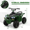 12V Electric Kids ATV with Luminous Headlights and Integrated Music - Green