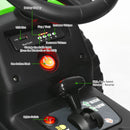 Honeyjoy 12V Green Ride-On Tractor with Trailer, Ground Loader, Remote Control, and Lights for Kids