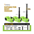 12V Hydraulic Car Jack Kit - 5 Ton Capacity with Adjustable Lifting Range 6.1-20.86 inches
