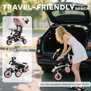 Versatile Pink Tricycle for Kids Aged 1-5 with Adjustable Push Handle