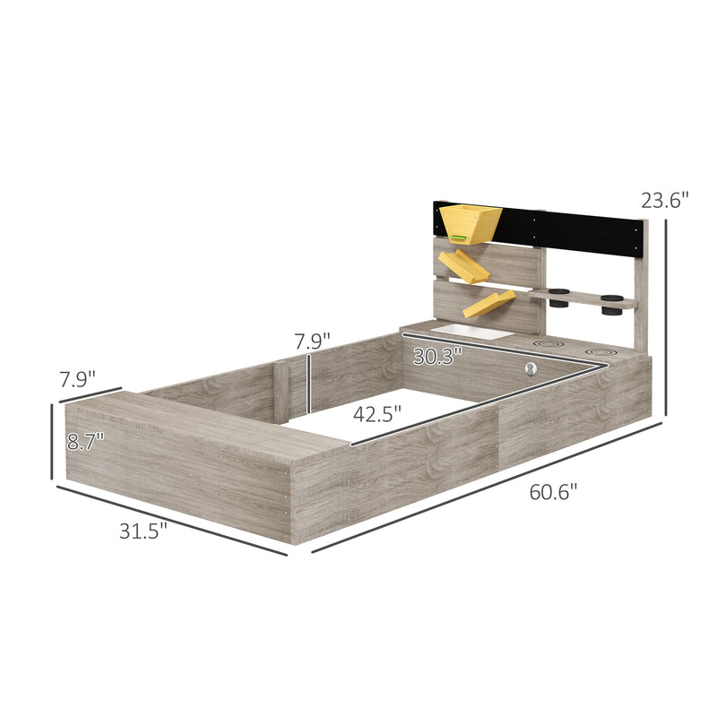 Wooden Sandbox with Liner and Kitchen Sink Design for Ages 3 to 7 Years