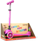 Pink Mini 3-Wheel Scooter for Children – Lean-to-Steer Design with LED Light-Up Wheels, Adjustable