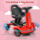 6V Electric Drifting Go Kart for Kids with 360° Spin - Red