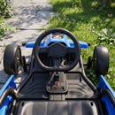 Qaba Blue 24V Electric Drift Go Kart for Kids with Dual Motors
