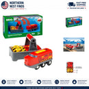 Battery-Operated Wooden Remote Control Train Set with Lights and Sounds