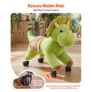 Dinosaur Ride-On Toy for Kids Ages 3 and Up, Battery-Free with Sounds, Supports Up to 88 lbs