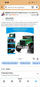 24V Remote-Controlled Electric Ride-On Truck with Dump Bed for Kids