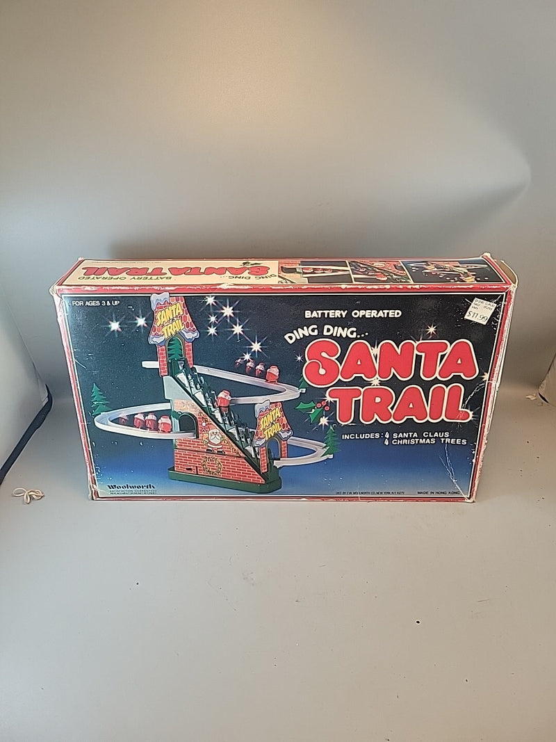 Battery-Operated Ding Ding Santa Trail Toy with Box - Rare Collectible