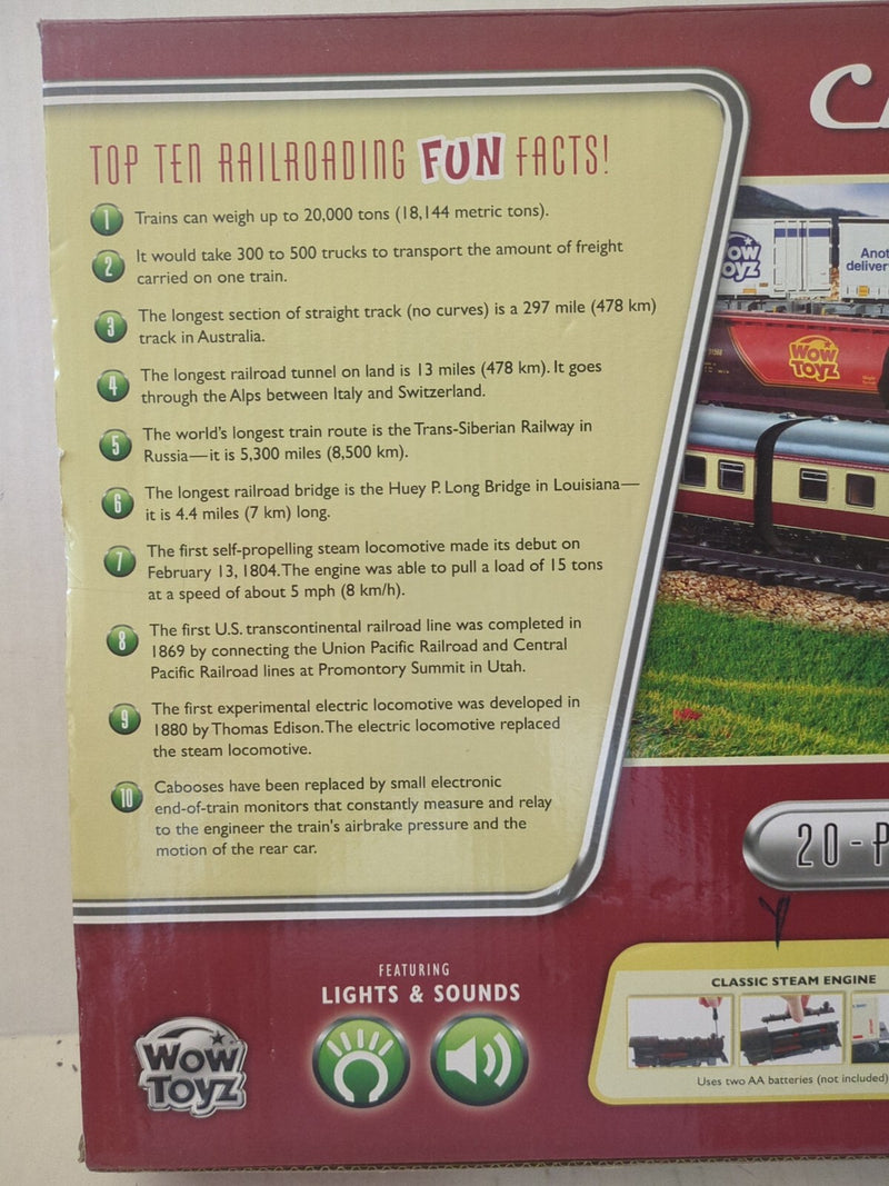 20-Piece Classic Battery-Operated Passenger Train Set with Lights and Sounds