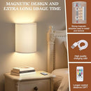 Set of Two White Wireless Battery-Powered Wall Sconces
