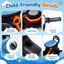 6V Electric Ride-On Motorcycle with Illuminated Headlight, Glowing Deck, and Sound Features